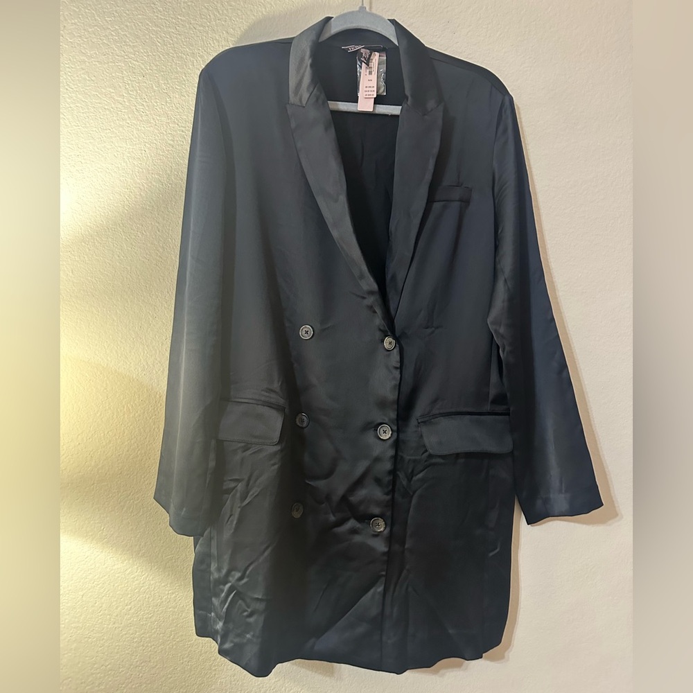 Victoria's Secret Black Satin Blazer